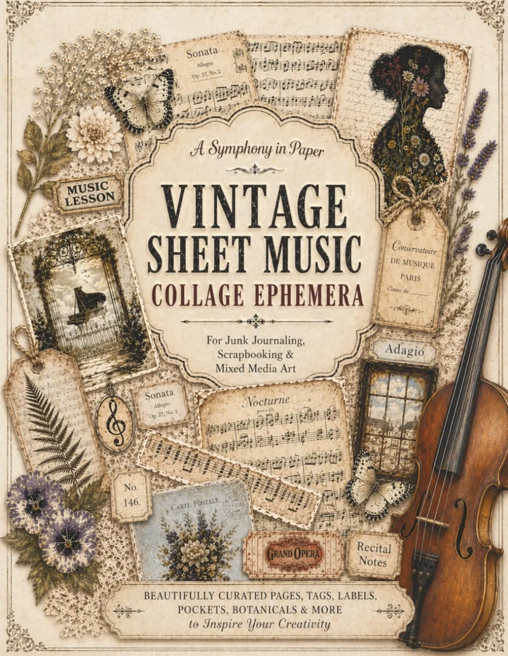 A Symphony in Paper: Vintage Sheet Music Collage Ephemera for Junk